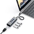 Adaptateur Satechi USB-C avec port Ethernet RJ45 + 3 ports USB - Gris Sidéral