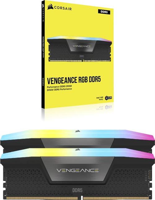 Barrette Mémoire Ram Corsair Vengeance Rgb 16Go (Kit De 2 X 8 Go) Ddr5 5200 Mhz Cl40