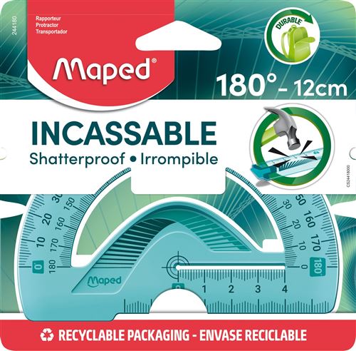 Règle Maped Rapporteur demi cercle Flex 180 degrés 120 mm 12 cm Matières plastiques - vue 2