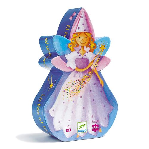 Djeco Puzzle Silhouette 36 Pièces: La Fée et la Licorne - Éveillez votre imagination - vue 1