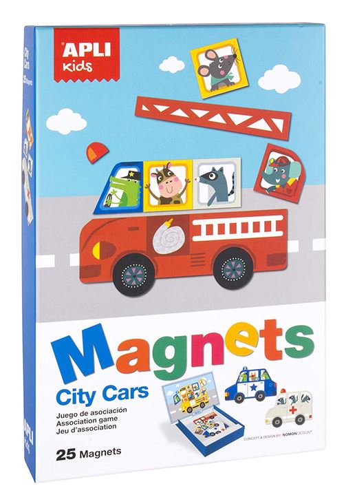 Set de 25 magnets Apli Kids City Cars