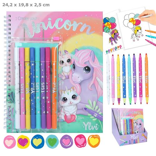 Dessin et coloriage enfant Ylvi Set Carnet Colo et Crayons