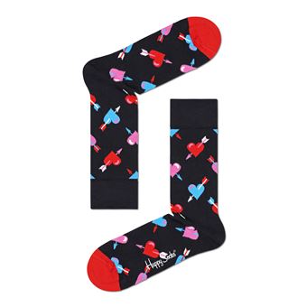 Pack de 2 paires de chaussettes hautes Happy Socks I love you Taille 41-46 Rouge et Noir