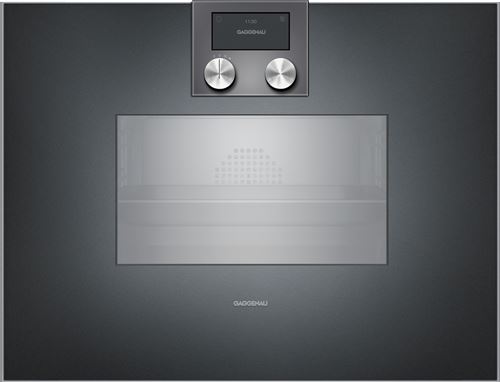 Gaggenau Bs471102 Série 400, Four Intégrable Compact Vapeur, Anthracite, Largeur 60 Cm, Charnière De La Porte: à Gauche