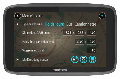 GPS Poids Lourds TomTom Go Professional 6250 6 Cartographie Europe 49,Traffic et Zones de danger à v