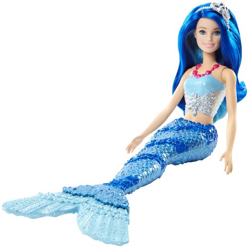 barbie sirene cheveux bleus