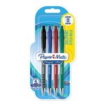 Blister de 4 stylos à bille rétractables Papermate FlexGrip Ultra Couleurs assorties