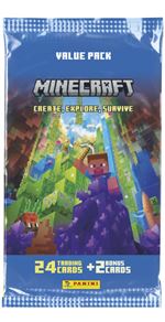 Carte à collectionner Panini Minecraft TC 24 cartes avec 2 cartes bonus