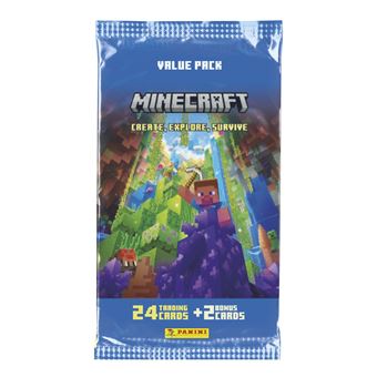 Carte à collectionner Panini Minecraft TC 24 cartes avec 2 cartes bonus