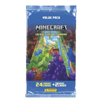 Carte à collectionner Panini Minecraft TC 24 cartes avec 2 cartes bonus - 1