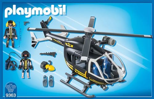 Playmobil City Action Les policiers d'élite 9363 Hélicoptère et policiers  d'élite - Playmobil