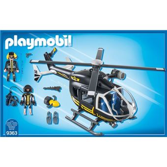 PLAYMOBIL - 70569 - City Action - Hélicoptère de police et parachutiste  bleu - Playmobil