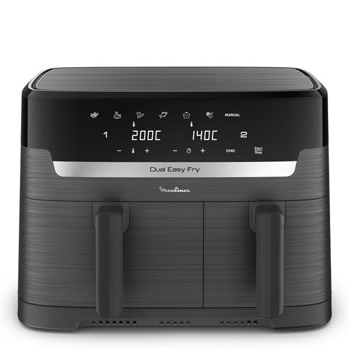 Friteuse À Air Moulinex Easy Fry Dual Air Fryer Ez901H20 Gris Coal