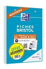 Lot 2 Blocs fiches Bristol A5 perforées Oxford Q5