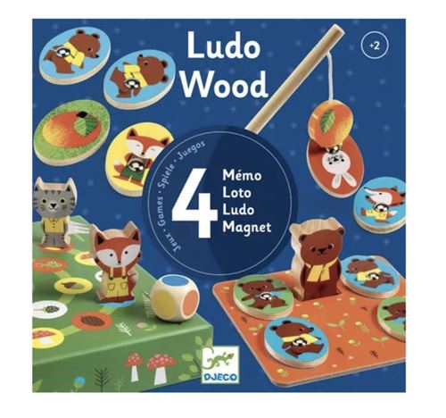 Jeu Découverte Djeco Ludo Wood Coffret 4 Jeux