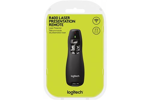 Pointeur Laser sans fil Logitech Presenter R400 noir