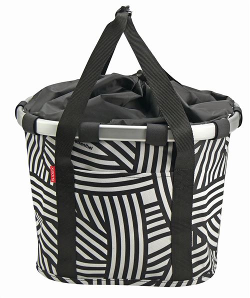 KlickFix Bikebasket Fietsmand Zebra Zwart en Wit