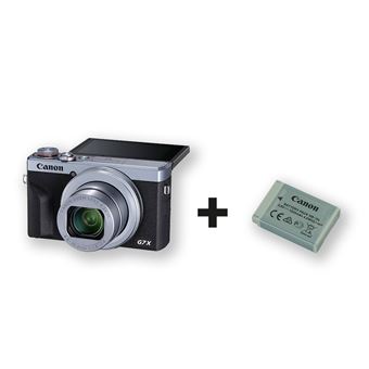 Compact pour Vlogging Canon PowerShot G7X Mark III Silver + 2éme batterie