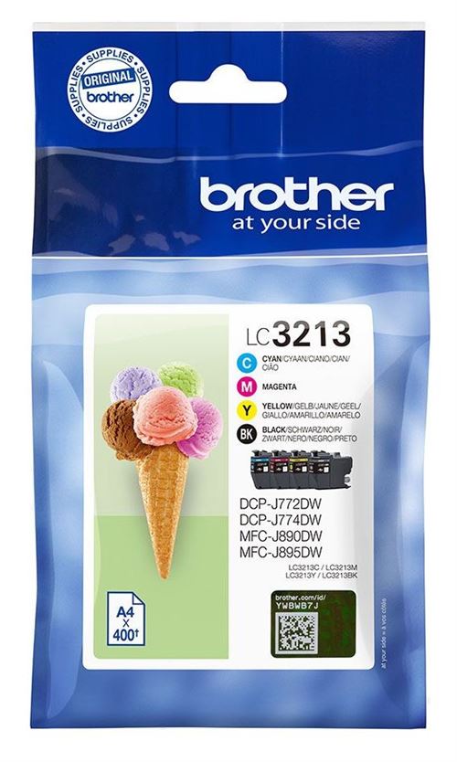 Pack de 4 cartouches d'encre Brother LC3213