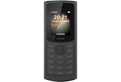 Téléphone portable basique Nokia 110 1,77 Nano SIM 128 Mo Noir