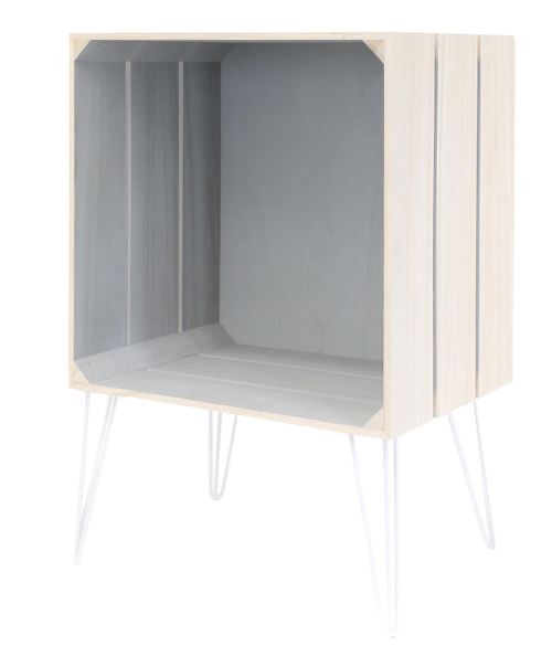 Meuble gagette coloris gris - Dim : 30 x 60 x 40 cm - PEGANE -