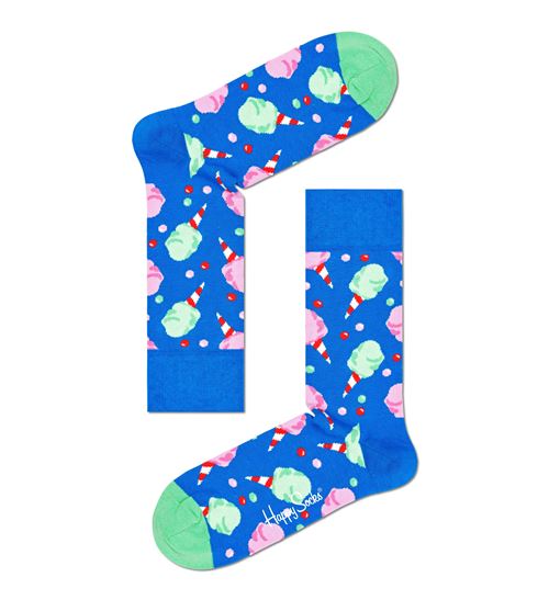 Pack de 2 paires de chaussettes hautes Happy Socks Snacks Taille 36-40 Bleu et Noir