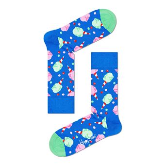 Pack de 2 paires de chaussettes hautes Happy Socks Snacks Taille 36-40 Bleu et Noir