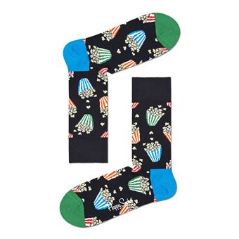 Pack de 2 paires de chaussettes hautes Happy Socks Snacks Taille 36-40 Bleu et Noir