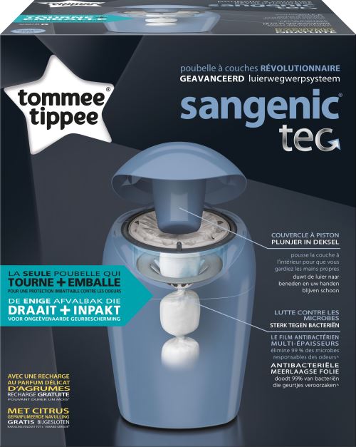 Tommee Tippee Sangenic Tec Poubelle à Couches Révolutionnaire + 3