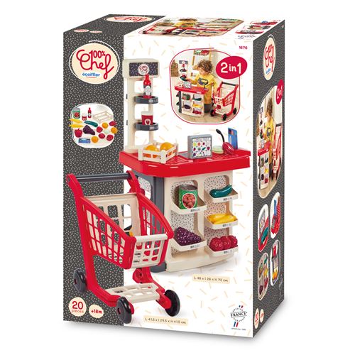 Ecof Jeu D'imitation Ecoiffier Sortie De Caisse Avec Chariot