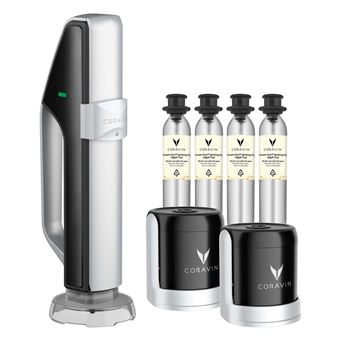 Système de préservation pour vin effervescent Coravin Sparkling™ Argent et Noir