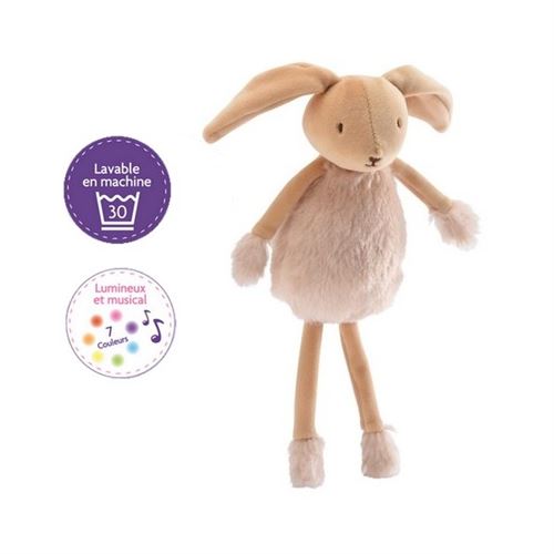 Peluche lumineuse et musciale Pioupiou Et Merveilles Valentin le Lapin
