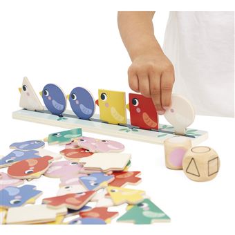 Jeu couleur et forme Janod Tri des formes couleurs et tailles Oiseaux