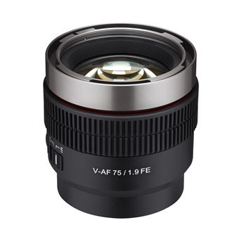 Objectif hybride vidéo Samyang V-AF 75mm T1,9 noir pour Sony FE