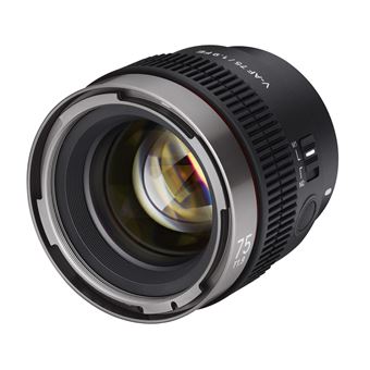 Objectif hybride vidéo Samyang V-AF 75mm T1,9 noir pour Sony FE