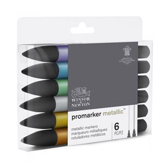 Blister Winsor & Newton 6 marqueurs Méttalique