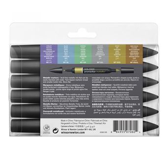 Blister Winsor & Newton 6 marqueurs Méttalique