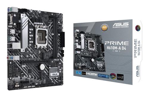 Asus Carte Mère Prime H610m-A D4-Csm Micro Atx Socket Lga1700 Chipset Intel H610