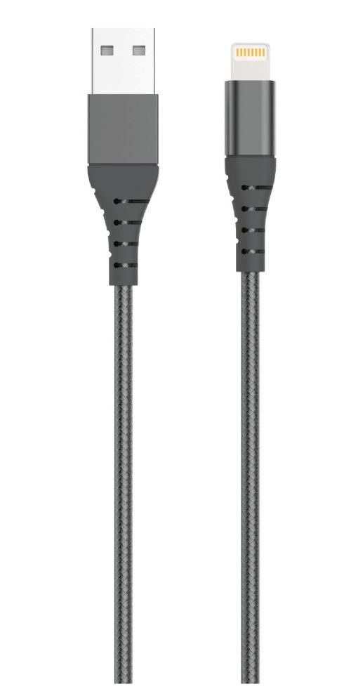 Câble tressé Urban Factory Lightning MFI 3 m Gris