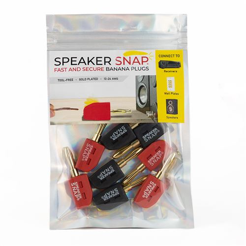 Fiche Banane Clipsable Speaker Snap SSBP8 – Pack De 8, Noir Et Rouge