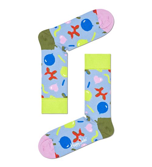 Pack de 2 paires de chaussettes hautes Happy Socks Happy Birthday Taille 41-46 Bleu et Noir