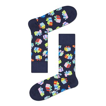 Pack de 2 paires de chaussettes hautes Happy Socks Happy Birthday Taille 41-46 Bleu et Noir