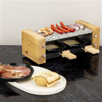 Raclette H.Koenig WOD2 et Pierre à cuire 350 W Gris et Beige