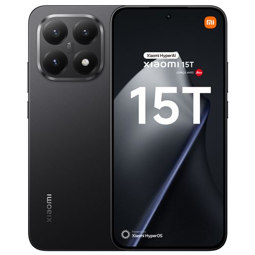 Smartphone Xiaomi 15T 6,83"" 5G Double Nano SIM 256 Go Noir conçu avec Leica État correct - Xiaomi reconditionné disponible sur Fnac