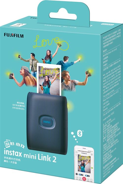 Imprimante photo instantanée FUJI Instax Mini Link 2 Bleu Espace pour  Smartphones - Tirages 8,6x5,4cm - Impression Bluetooth direct Smartphone