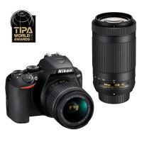 Nikon D3500 Reflex Camera Zwart + Nikkor AF-P DX 18-55mm f/3.5-5.6 VR Lens + AF-P DX 70-300mm f/4.5-6.3G ED VR Lens
