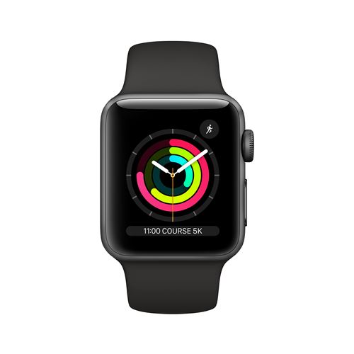 Apple Watch Series 3 38 mm Boîtier en Aluminium Gris sidéral avec Bracelet  Sport Noir - Apple Watch - Achat \u0026 prix | fnac