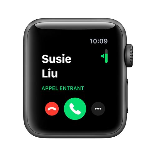 Montre Apple Watch Serie 38mm Noir Apple Watch Series 38 Mm Boîtier En  Aluminium Gris Sidéral Avec