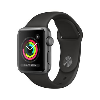 Montre connectée Apple Watch 38MM Alu Gris/Noir Series 3