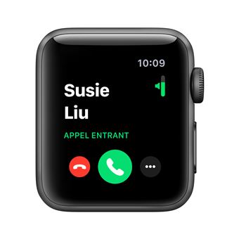 Apple Watch Series 3 38 mm Boîtier en Aluminium Gris sidéral avec